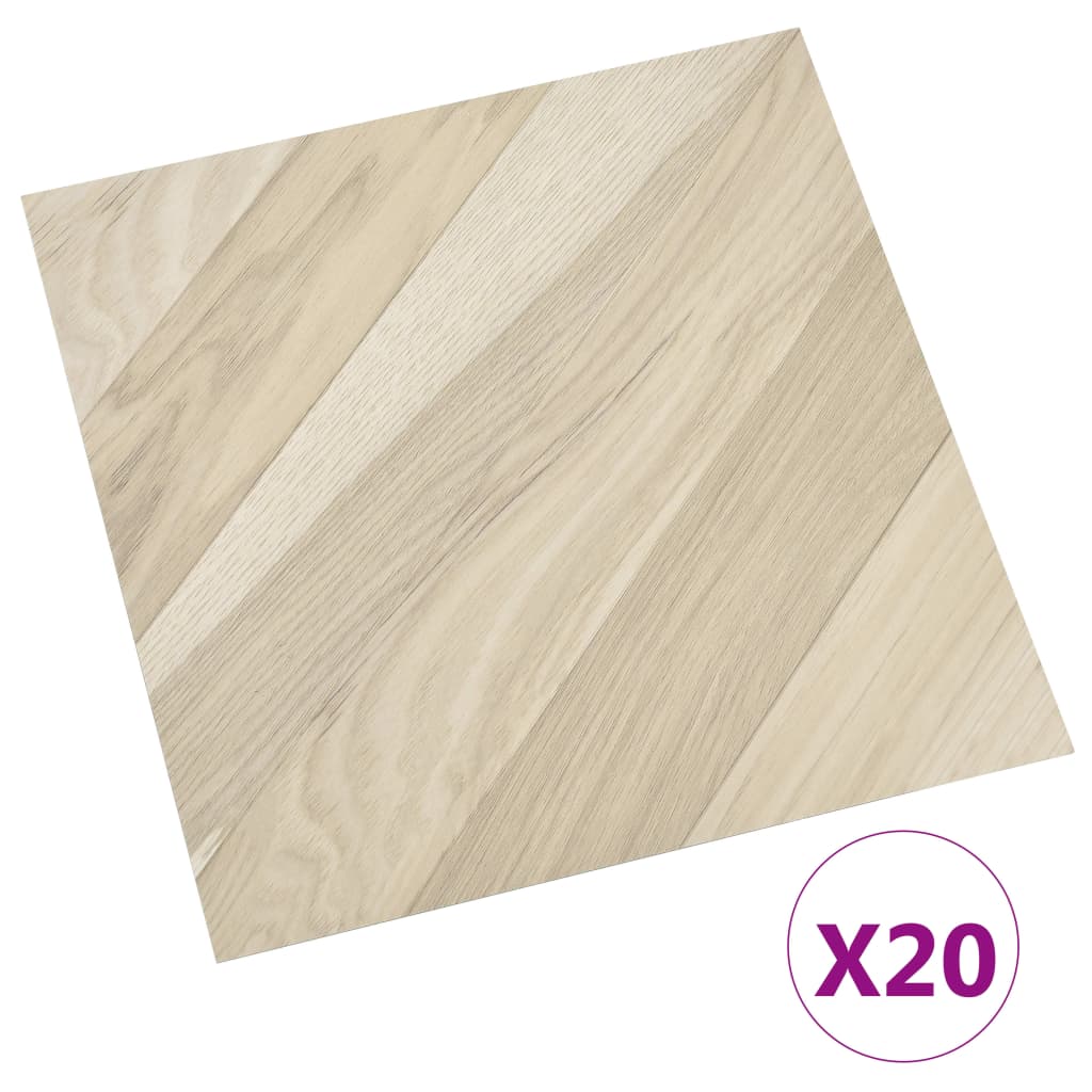 vidaXL Selvklebende gulvplanker 20 stk PVC 1,86 m² beige stripet