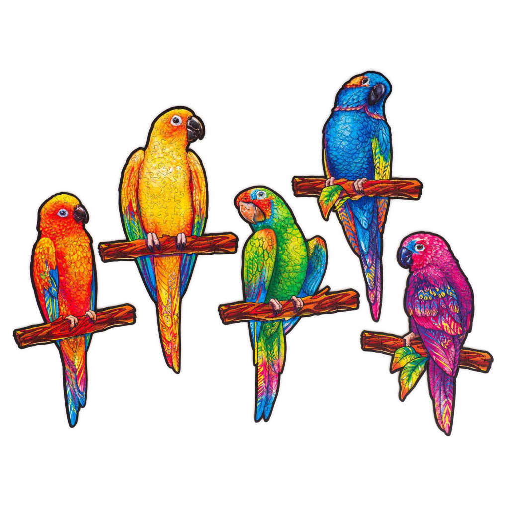 UNIDRAGON Puslespill tre 291 deler Playful Parrots King Size 49x27 cm