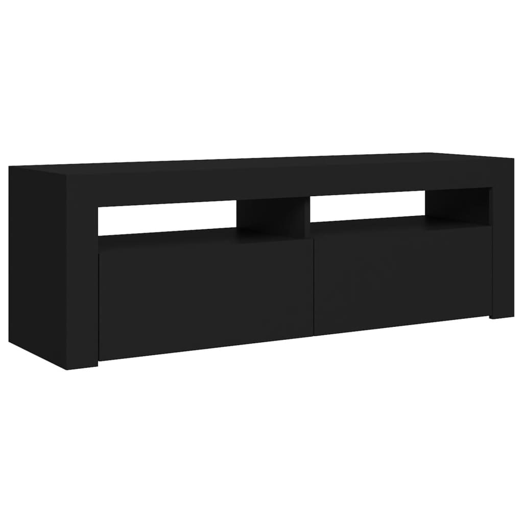 vidaXL TV-benk med LED-lys svart 120x35x40 cm