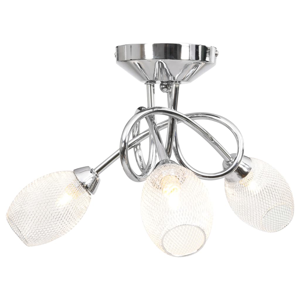 vidaXL Taklampe med forkromede lampeskjermer for 3 G9-lyspærer