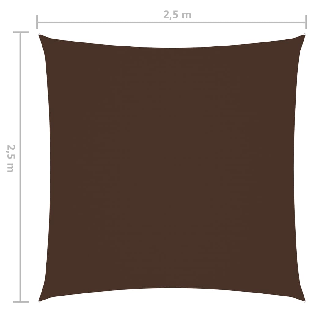 vidaXL Solseil Oxfordstoff kvadratisk 2,5x2,5 m brun