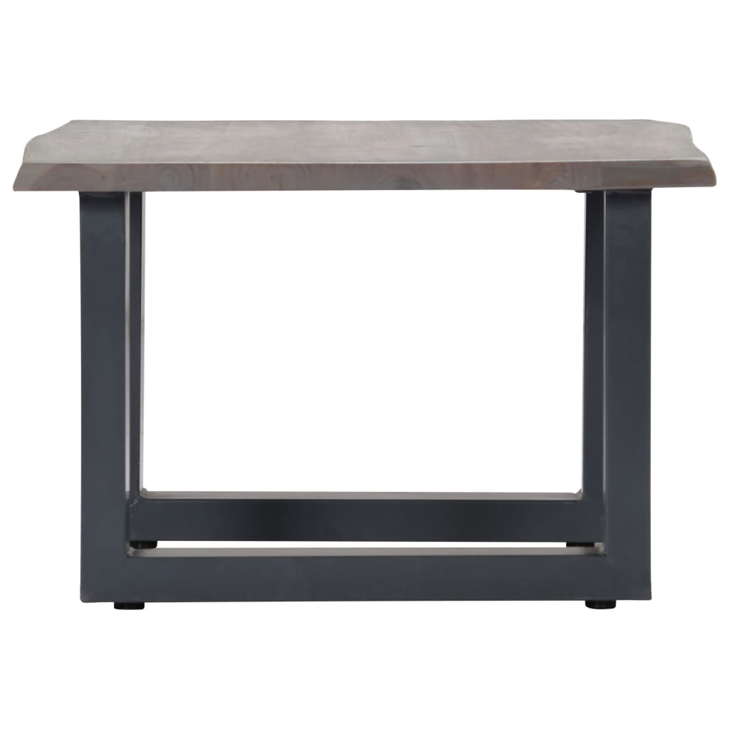 vidaXL Sofabord med livlige kanter grå 60x60x40 cm heltre akasie