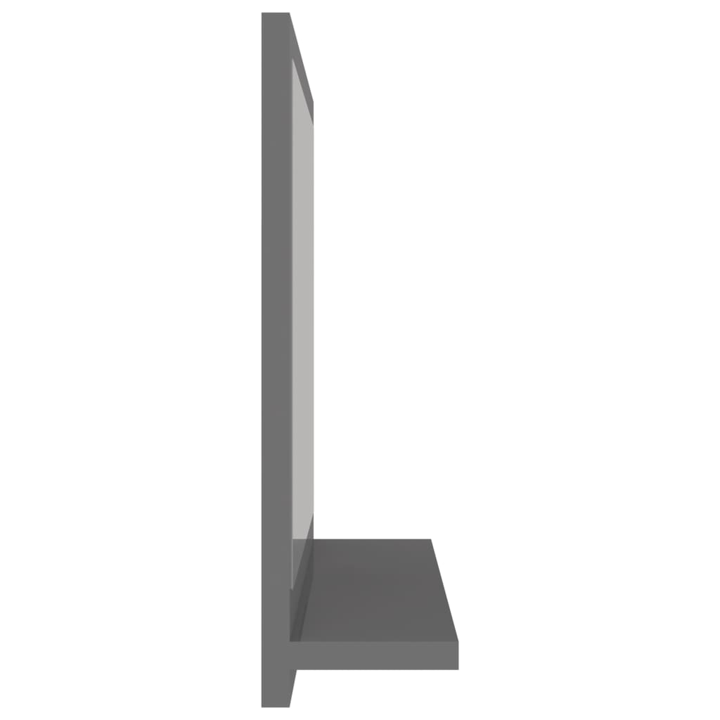 vidaXL Baderomsspeil høyglans grå 40x10,5x37 cm sponplate