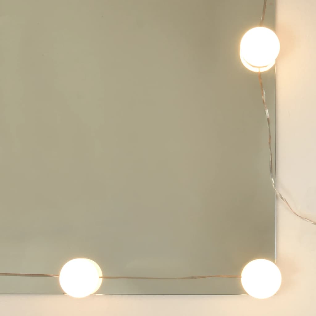 vidaXL Speilskap med LED høyglans hvit 90x31,5x62 cm