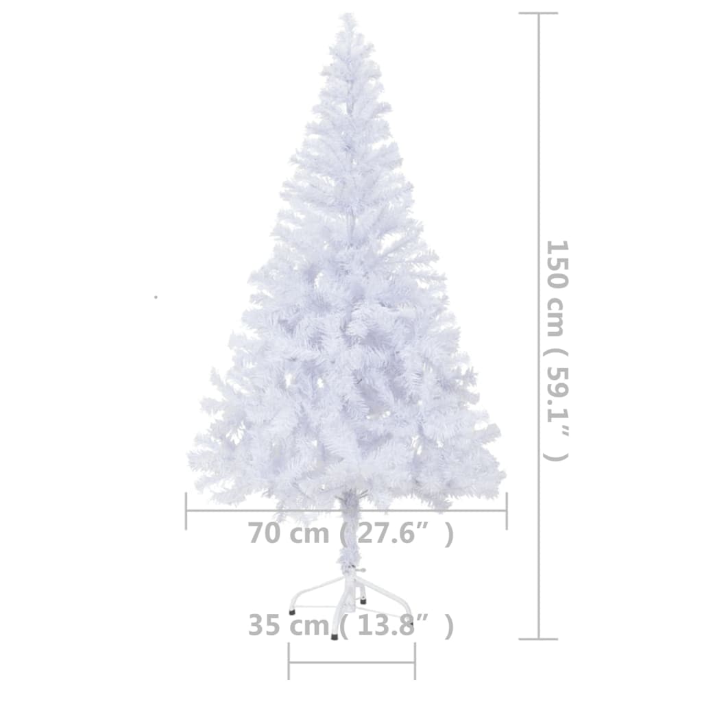 vidaXL Forhåndsbelyst kunstig juletre med stativ 150 cm 380 grener