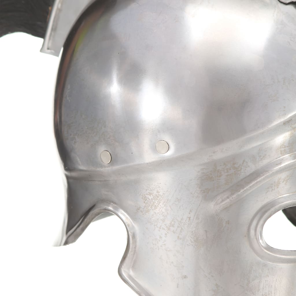 vidaXL Hellensk krigerhjelm antikk replika LARP sølv stål