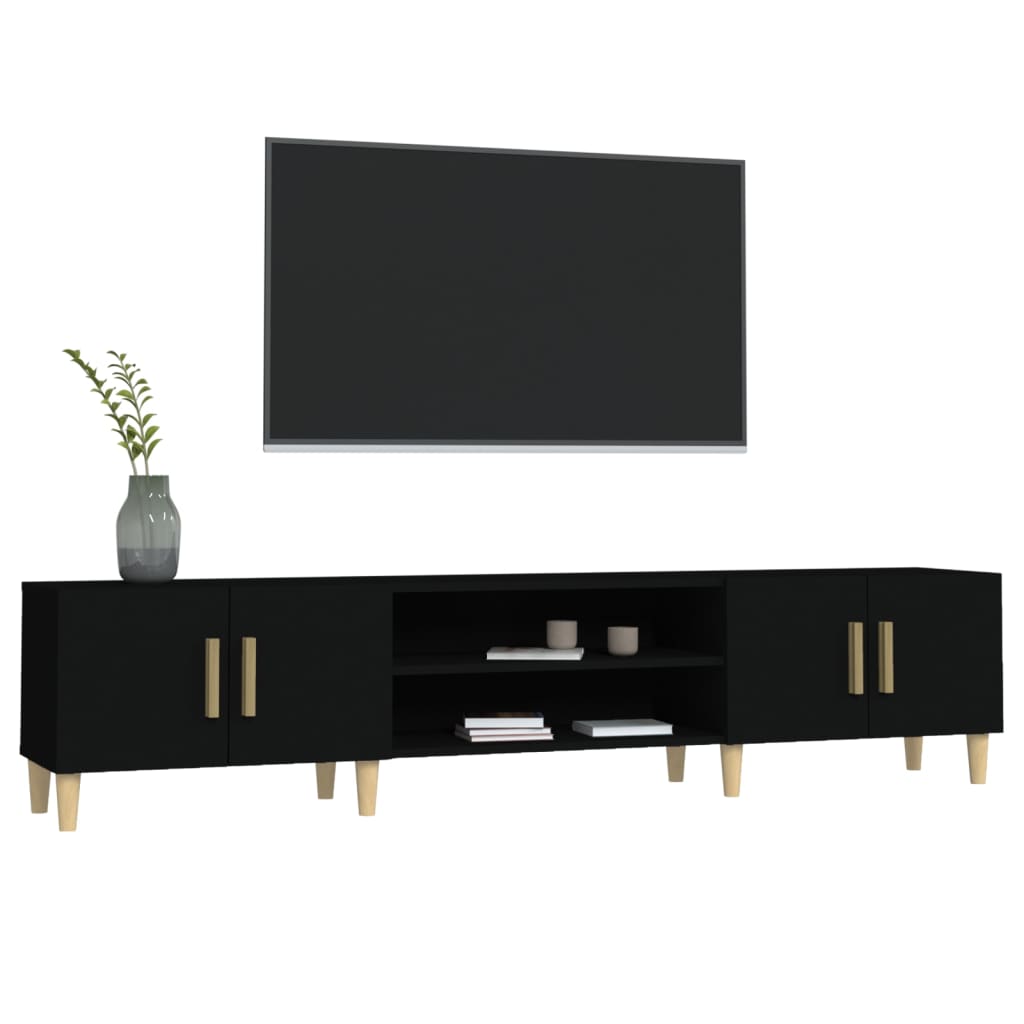 vidaXL TV-benk svart 180x31,5x40 cm konstruert tre
