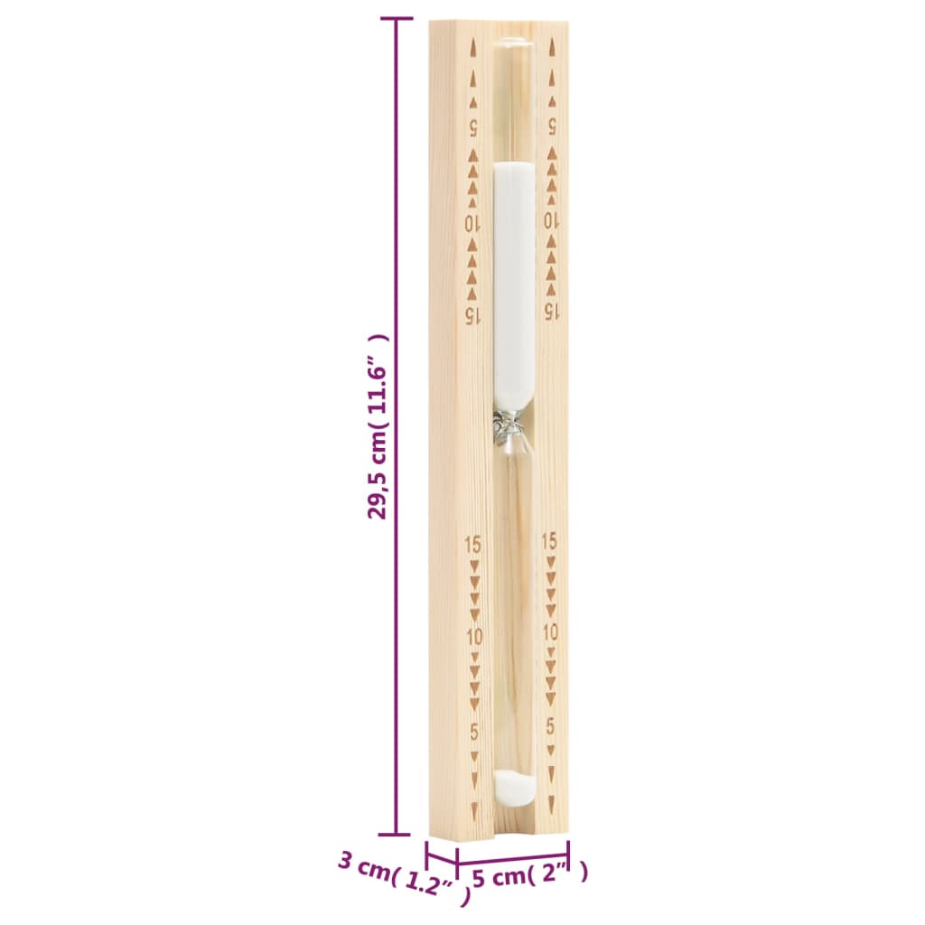 vidaXL 2-i-1 Hygrometer og timeglass til badstue heltre furu