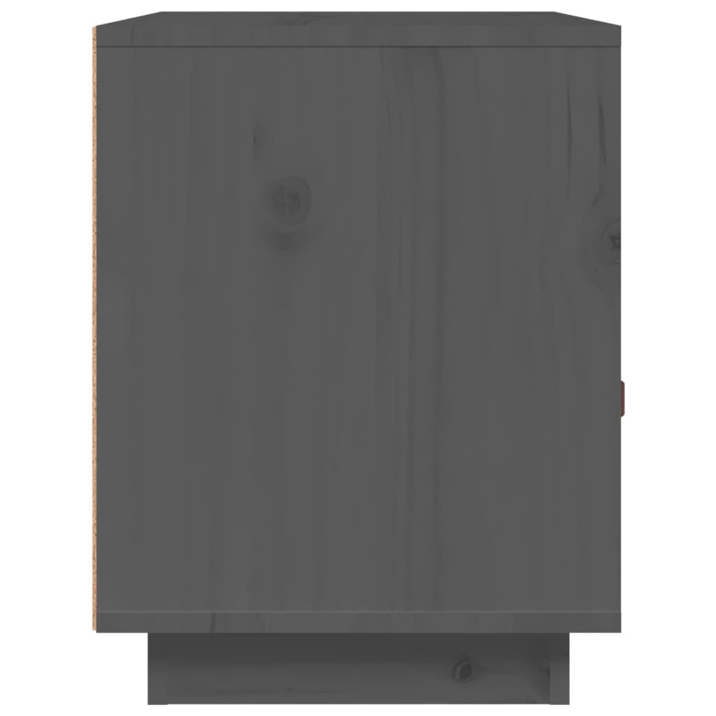 vidaXL Nattbord grå 40x34x45 cm heltre furu