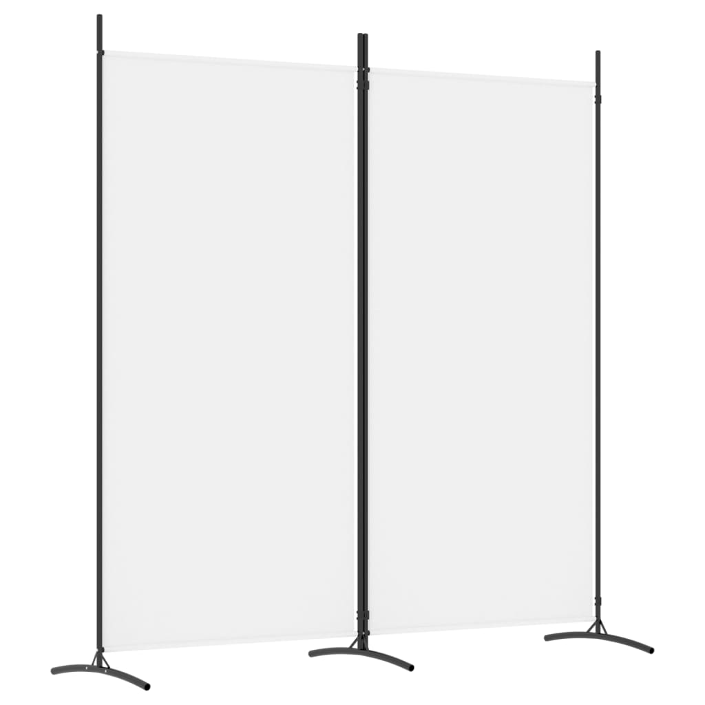 vidaXL Romdeler med 2 paneler hvit 175x180 cm stoff