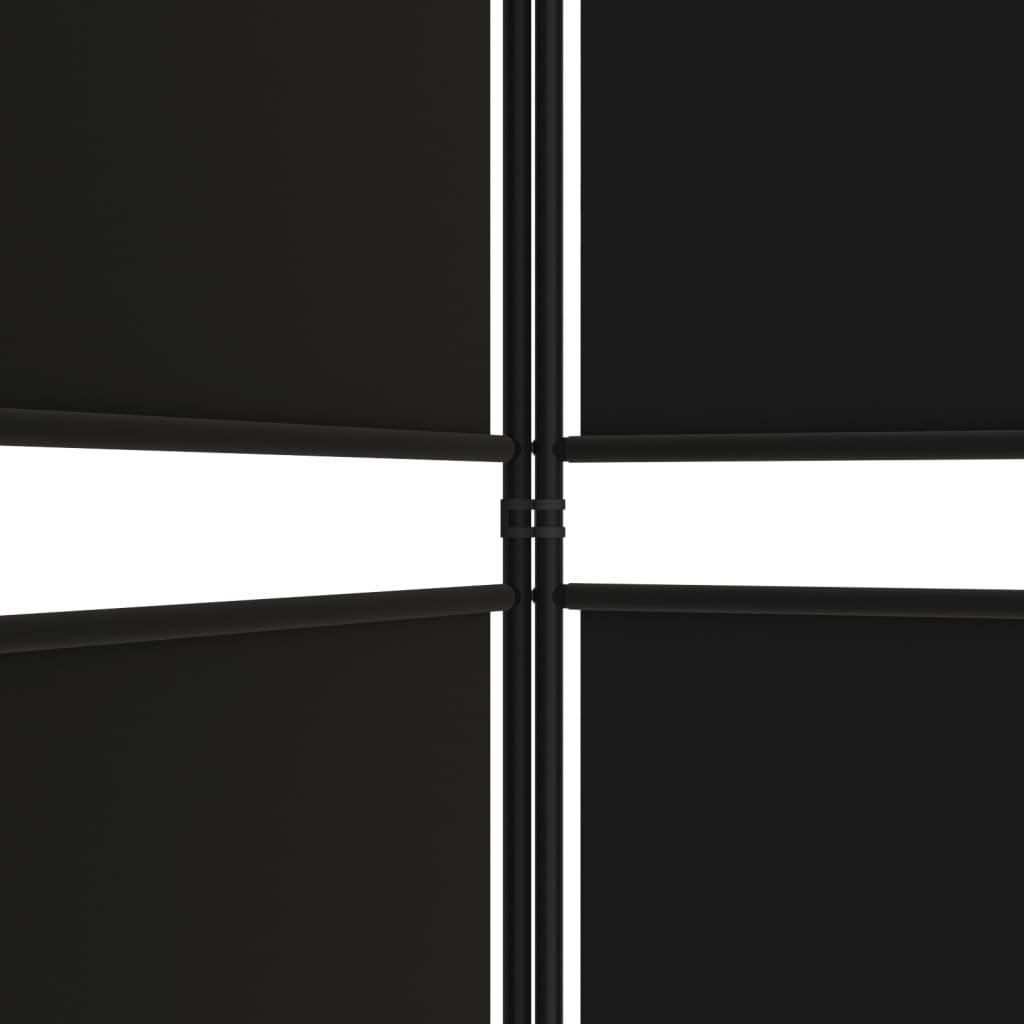 vidaXL Romdeler med 5 paneler svart 250x180 cm stoff