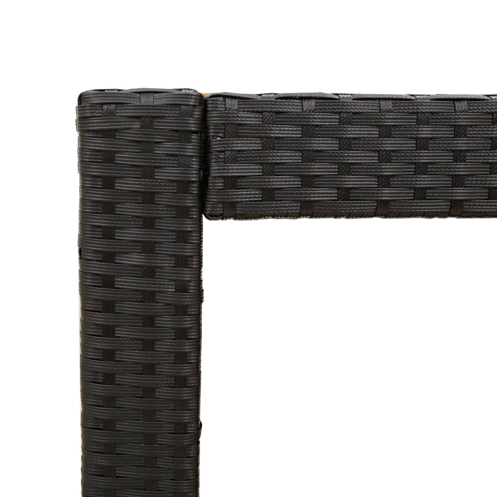 vidaXL Hagebord med treplate svart 60x40x75 cm polyrotting
