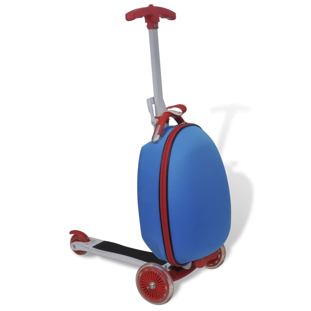 vidaXL Sparkesykkel med koffert for barn blå