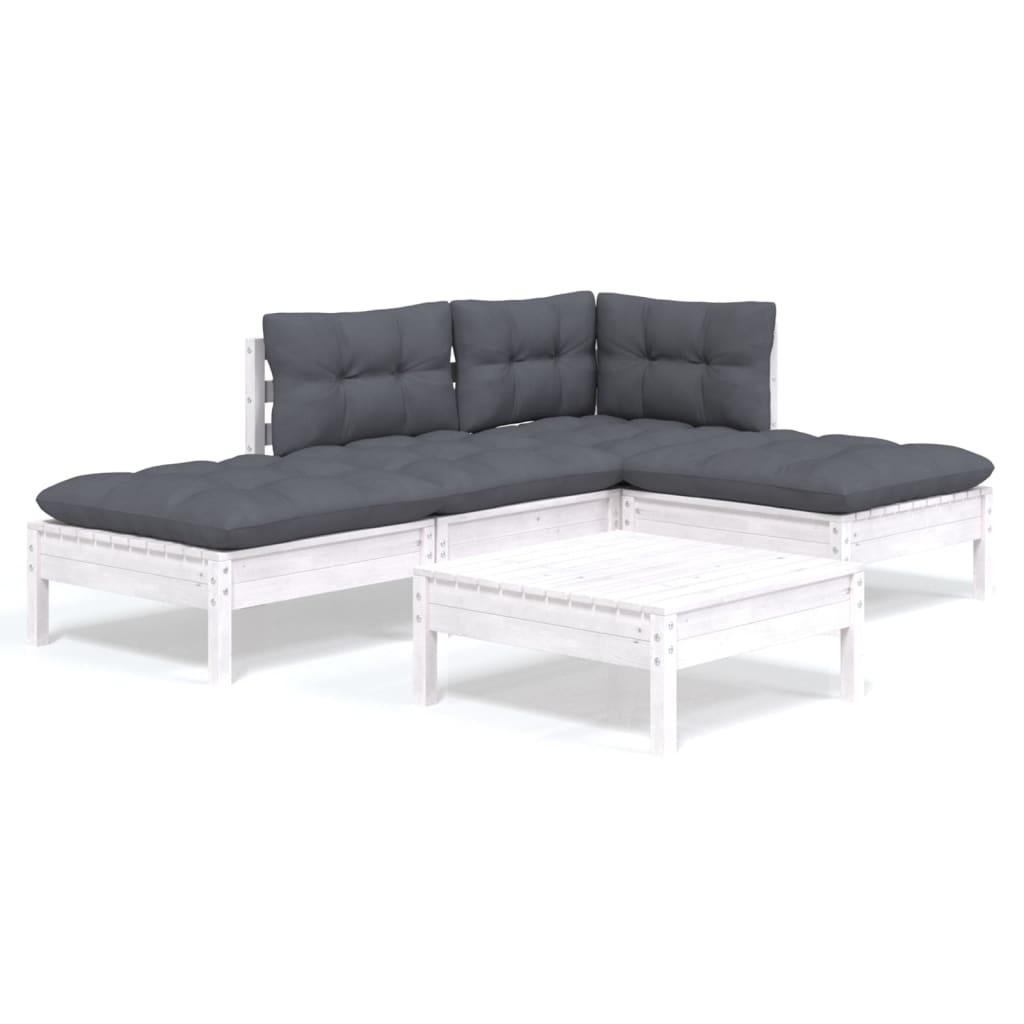 Hagesofagruppe Med Puter 11 Deler Hvit Heltre Furu