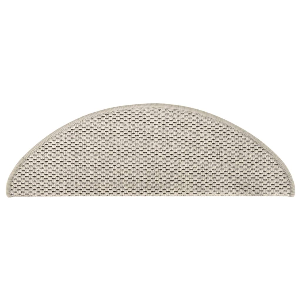 vidaXL Selvklebende trappematter sisal-utseende 15 stk 65x21x4 gråbrun