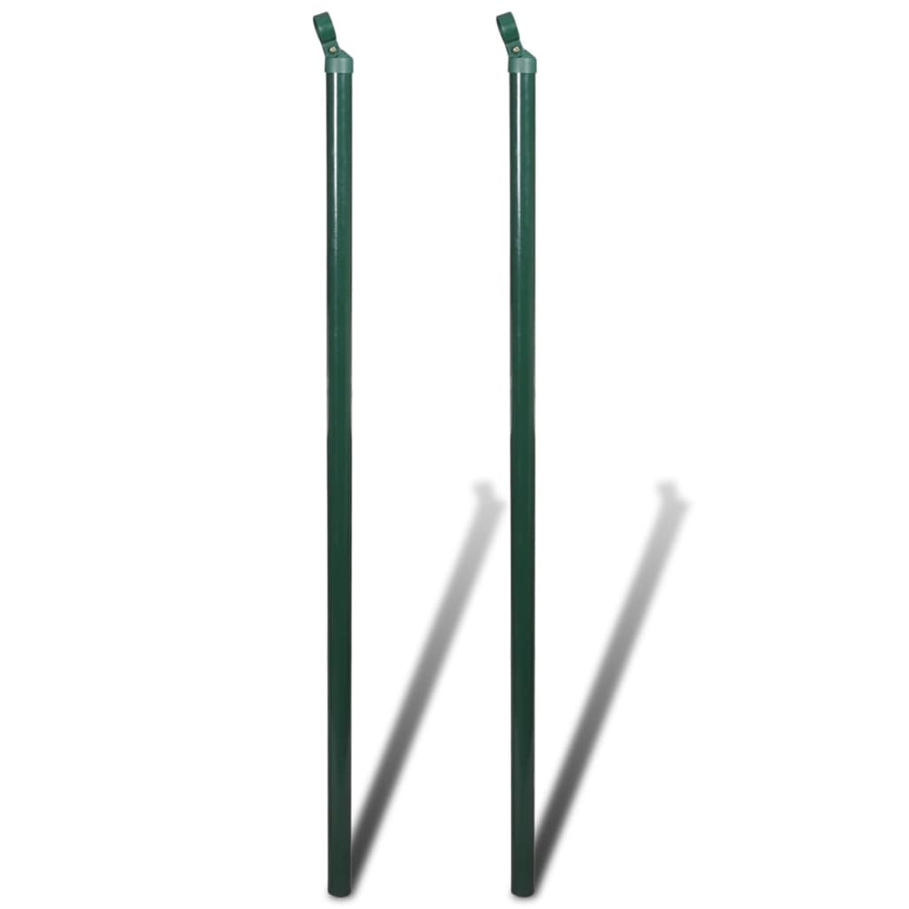 vidaXL Kjedegjerde med stolper stål 1,5x25 m grønn