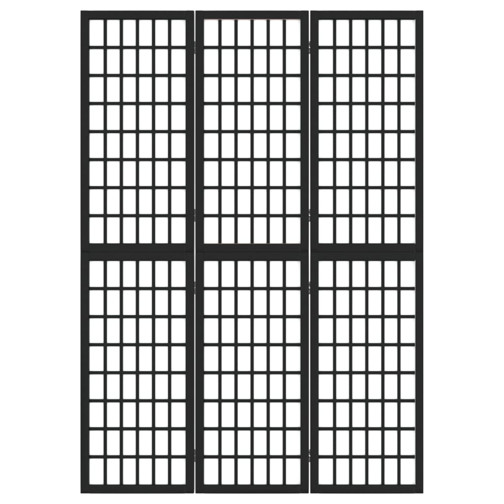 vidaXL Sammenleggbar romdeler 3 paneler japansk stil 120x170 cm svart
