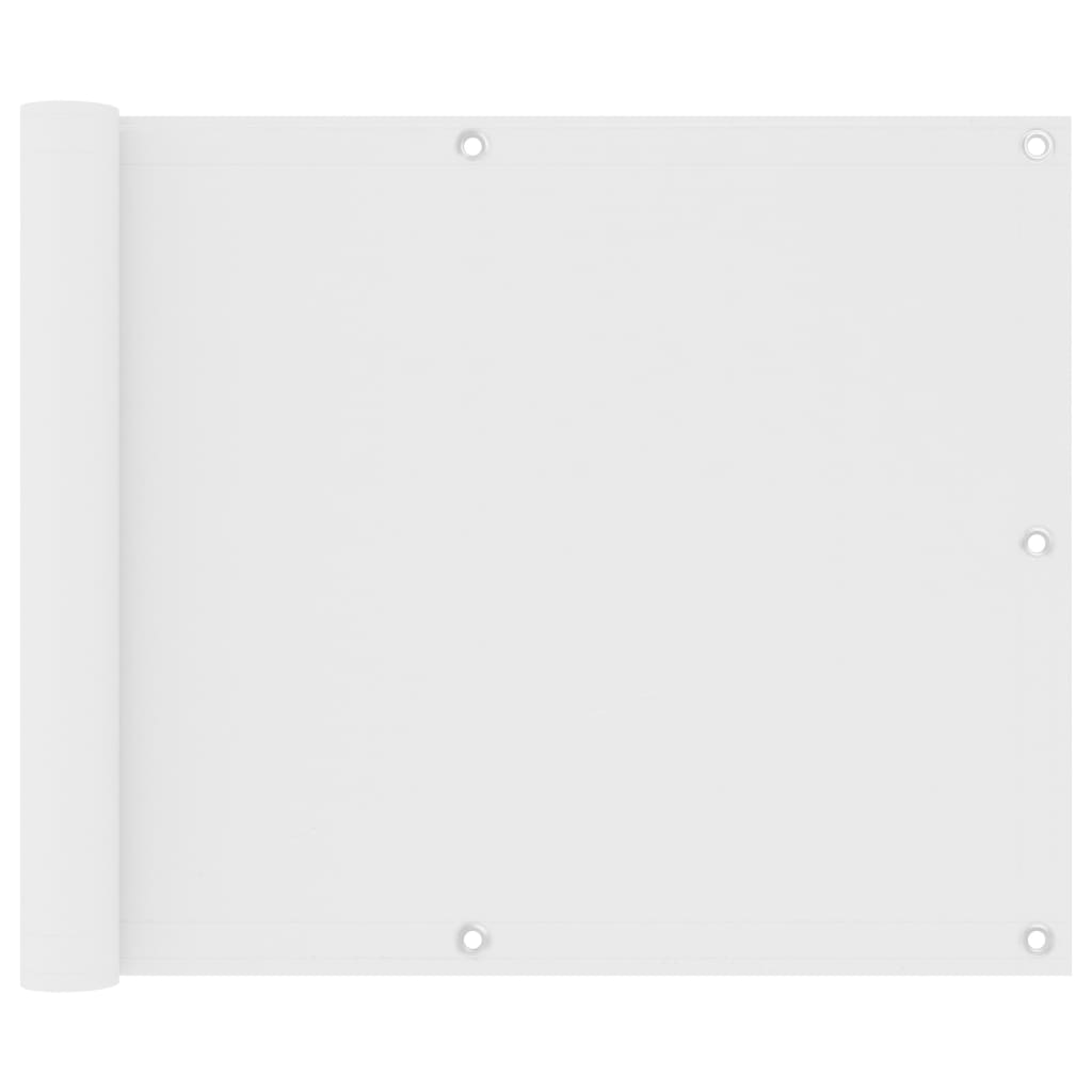 vidaXL Balkongskjerm hvit 75x600 cm oxfordstoff