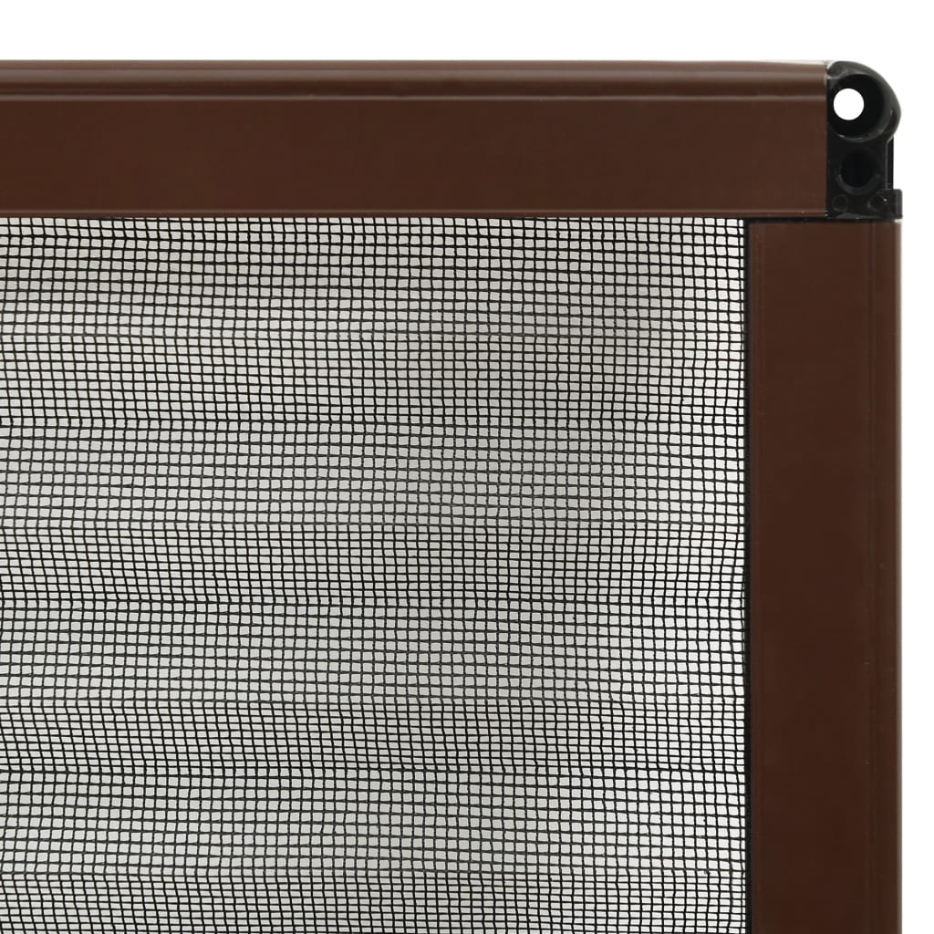vidaXL Plissert insektskjerm for vindu aluminium brun 80x160 cm