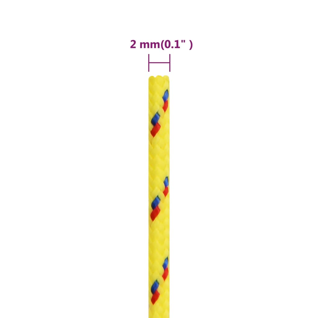 vidaXL Båttau gul 2 mm 250 m polypropylen