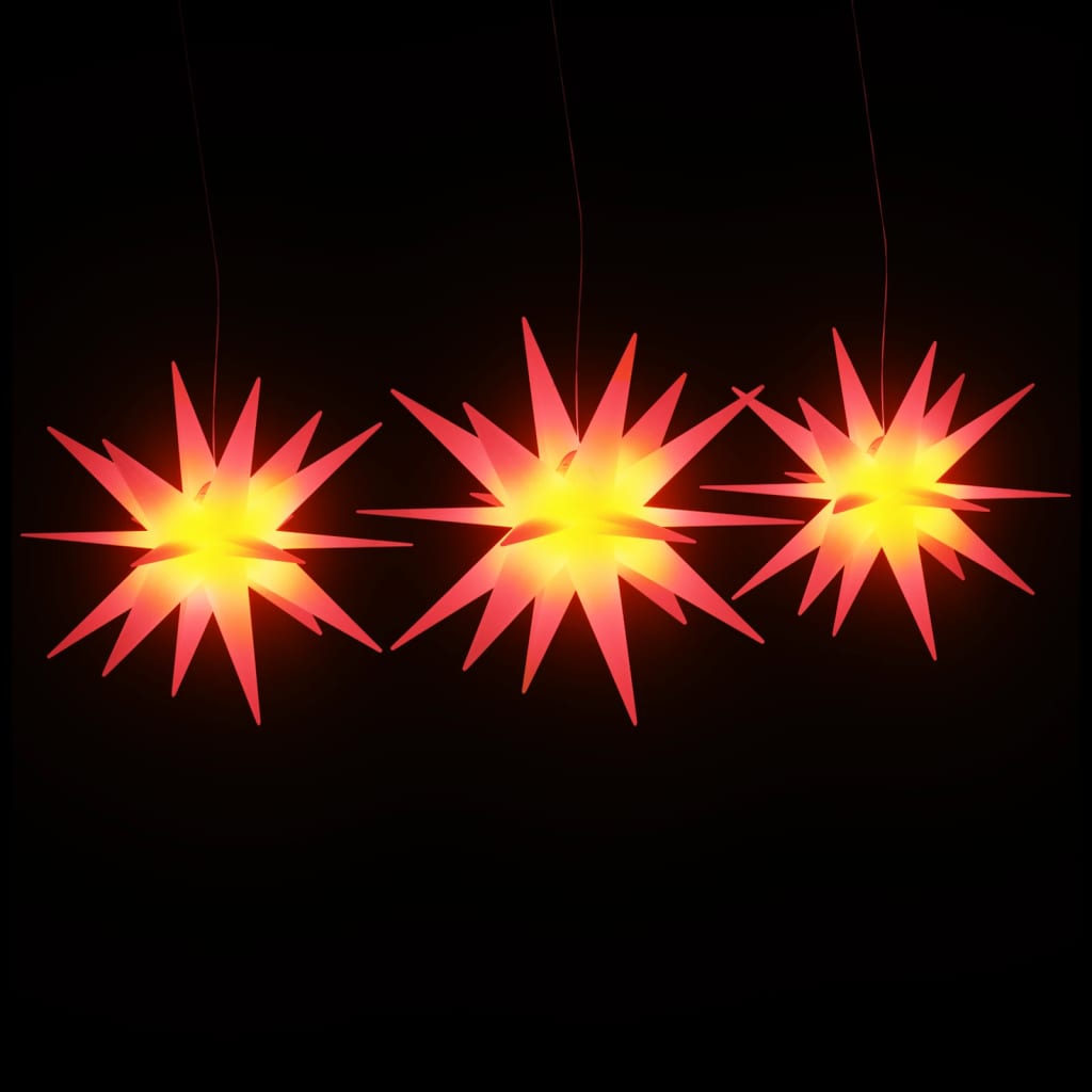 vidaXL Julelys med LED 3 stk sammenleggbar rød