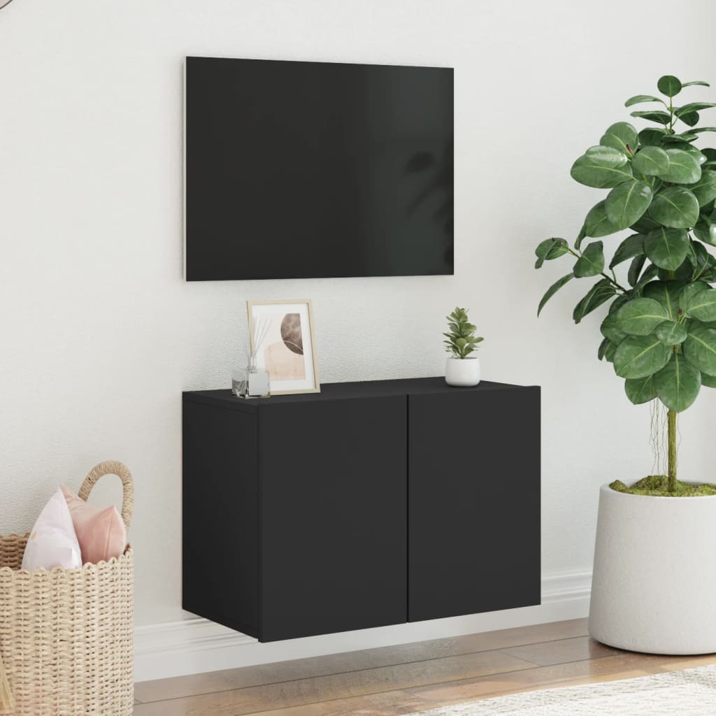 vidaXL Vegghengt TV-benk svart 60x30x41 cm