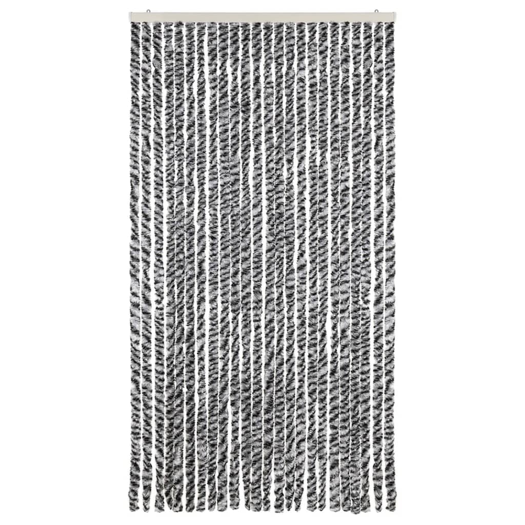 vidaXL Fluegardin grå og svart og hvit 100x220 cm chenille