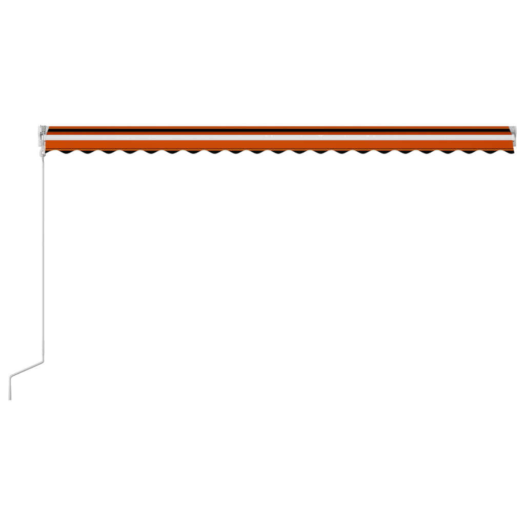 vidaXL Automatisk uttrekkbar markise 500x300 cm oransje og brun