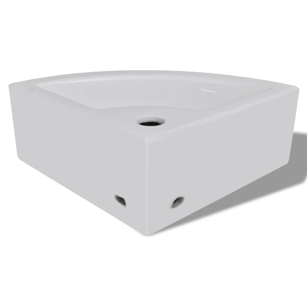 vidaXL Vask med overløpsfunksjon 45x32x12,5 cm hvit
