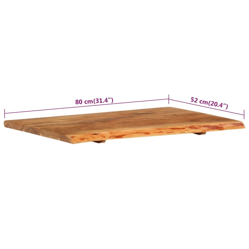 vidaXL Topplate til baderomsmøbler heltre akasie 80x52x2,5 cm