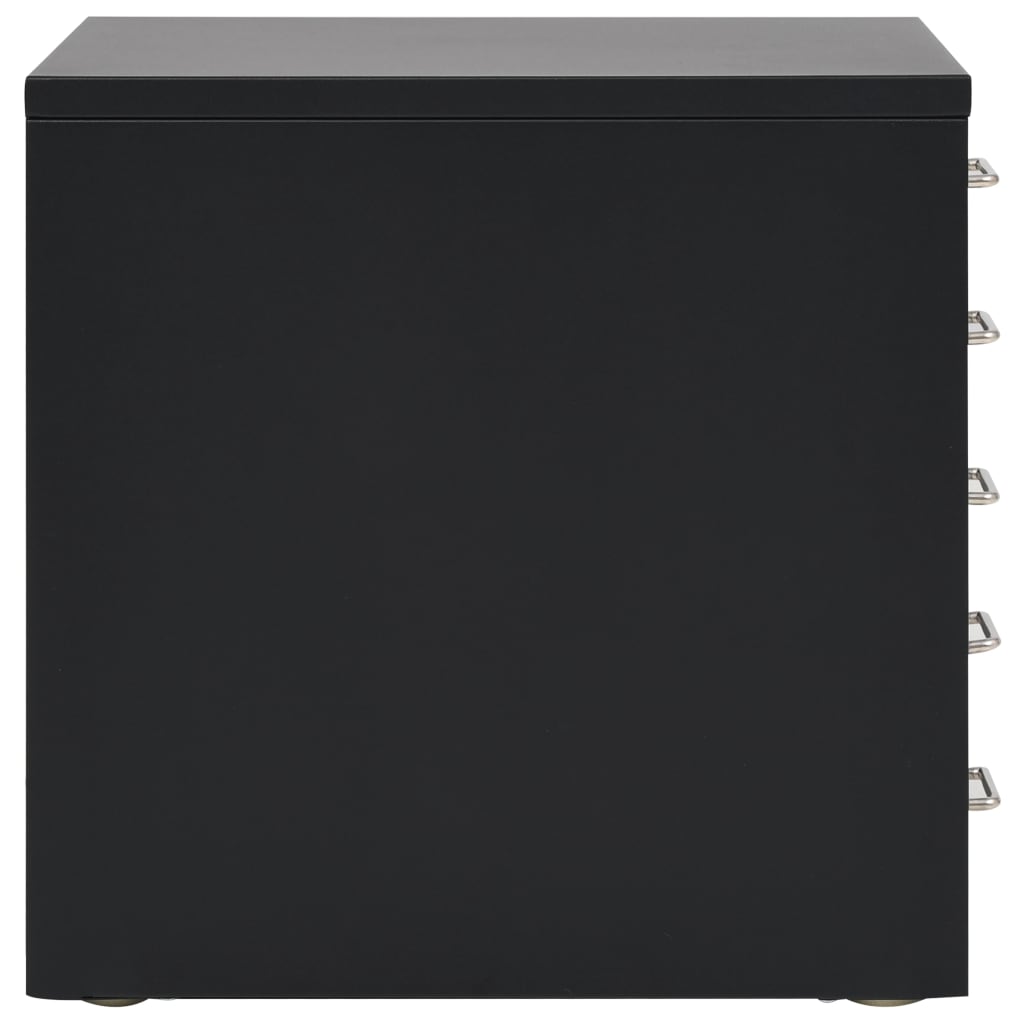 vidaXL Arkivskap med 5 skuffer metall 28x35x35 cm svart
