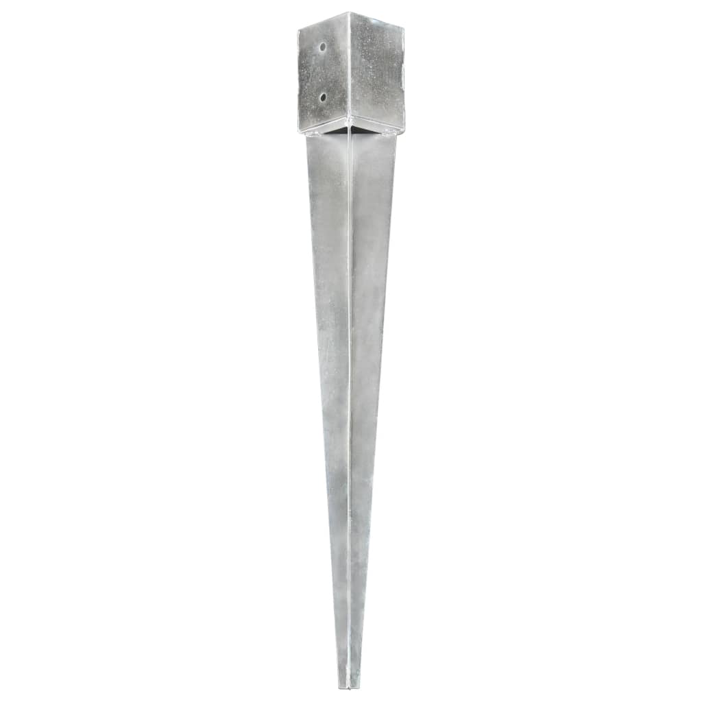 vidaXL Jordspyd 6 stk sølv 10x10x91 cm galvanisert stål