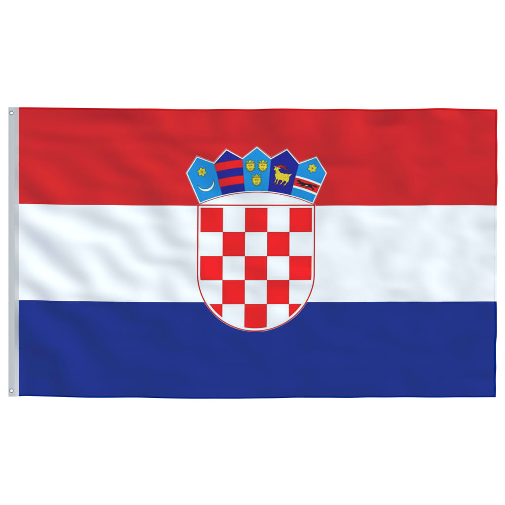 vidaXL Kroatisk flagg og stang 5,55 m aluminium
