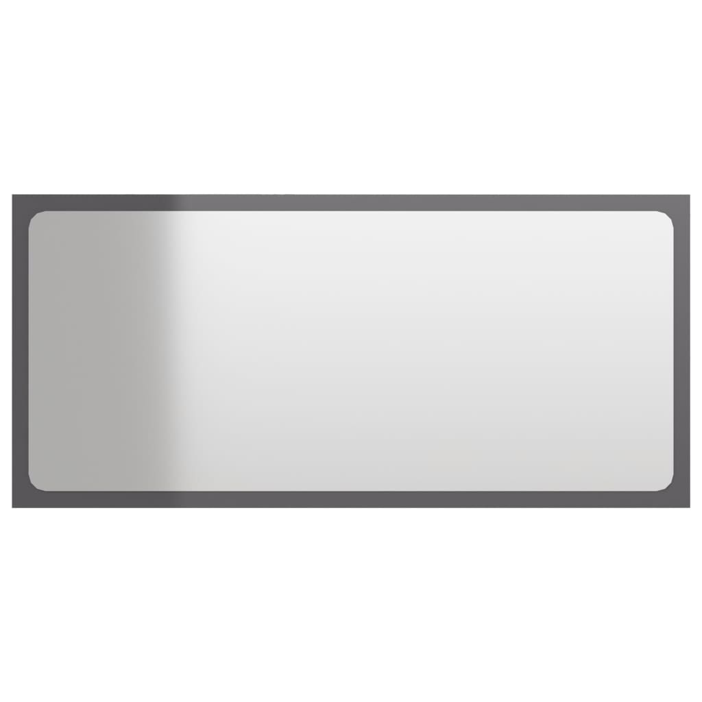 vidaXL Baderomsspeil høyglans grå 80x1,5x37 cm sponplate