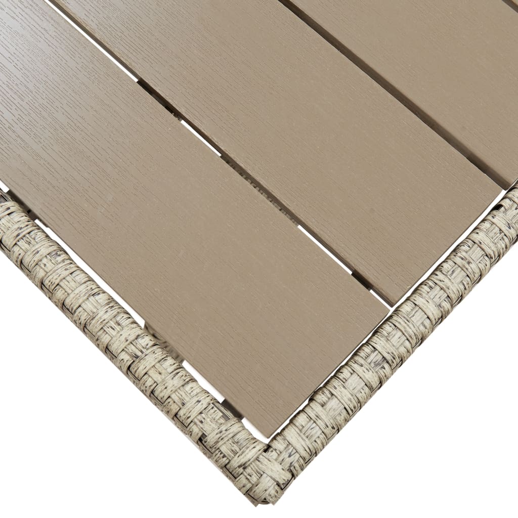vidaXL Hagebord grå 130x70x66 cm polyrotting