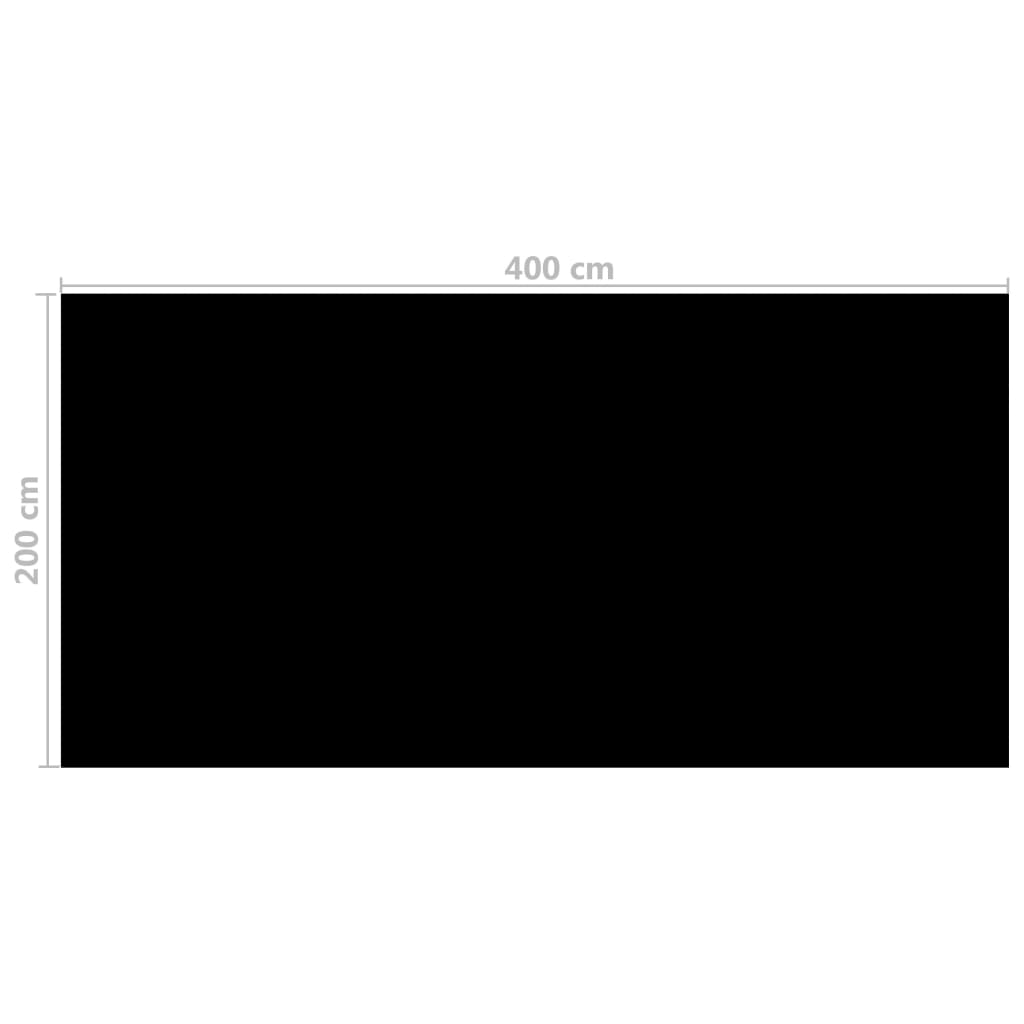 vidaXL Bassengtrekk svart 400x200 cm PE