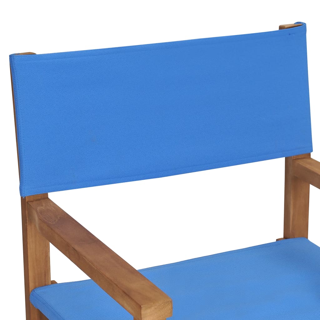 vidaXL Regissørstoler 2 stk sammenleggbar heltre teak blå