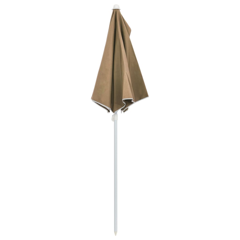 vidaXL Halvrund parasoll med stang 180x90 cm gråbrun