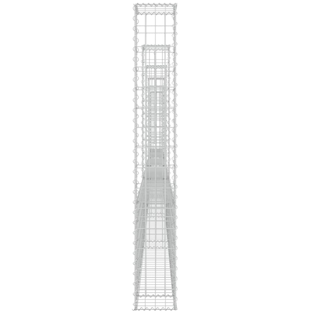 vidaXL Gabionkurv u-formet med 6 stolper 620x20x150 cm jern