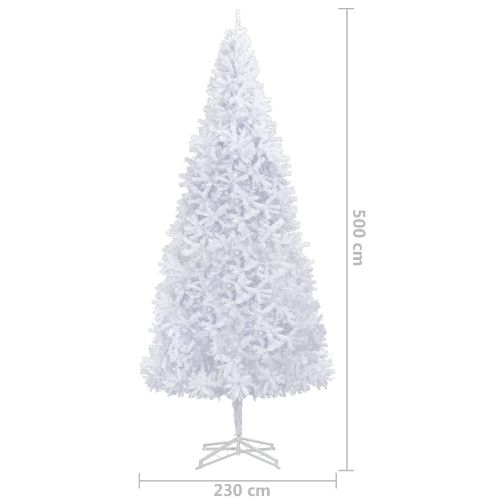 vidaXL Forhåndsbelyst kunstig juletre med kulesett 500 cm hvit