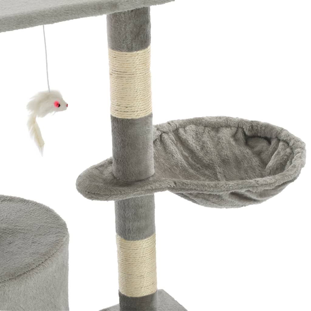 vidaXL Kattetre med klorestolper i sisal 138 cm grå