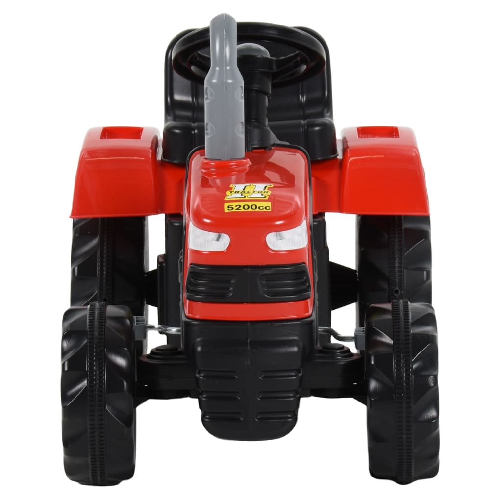 vidaXL Barnetraktor med pedaler rød og svart
