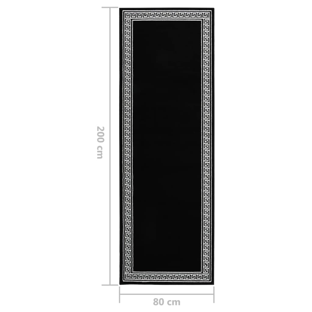 vidaXL Gulvteppe BFC svart med motiv 80x200 cm