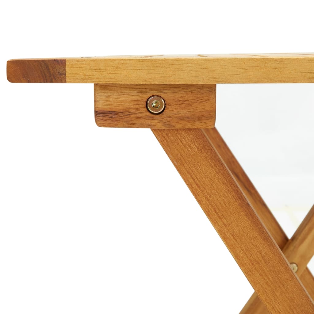 vidaXL Utendørs fluktstol med bord heltre akasie og tekstilen