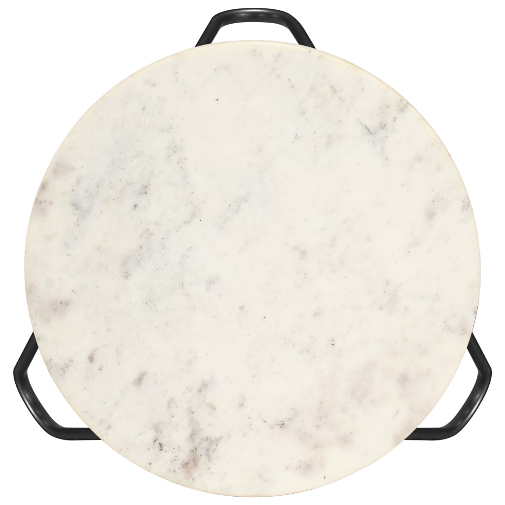 vidaXL Salongbord hvit 40x40x40 cm ekte stein med marmorstruktur
