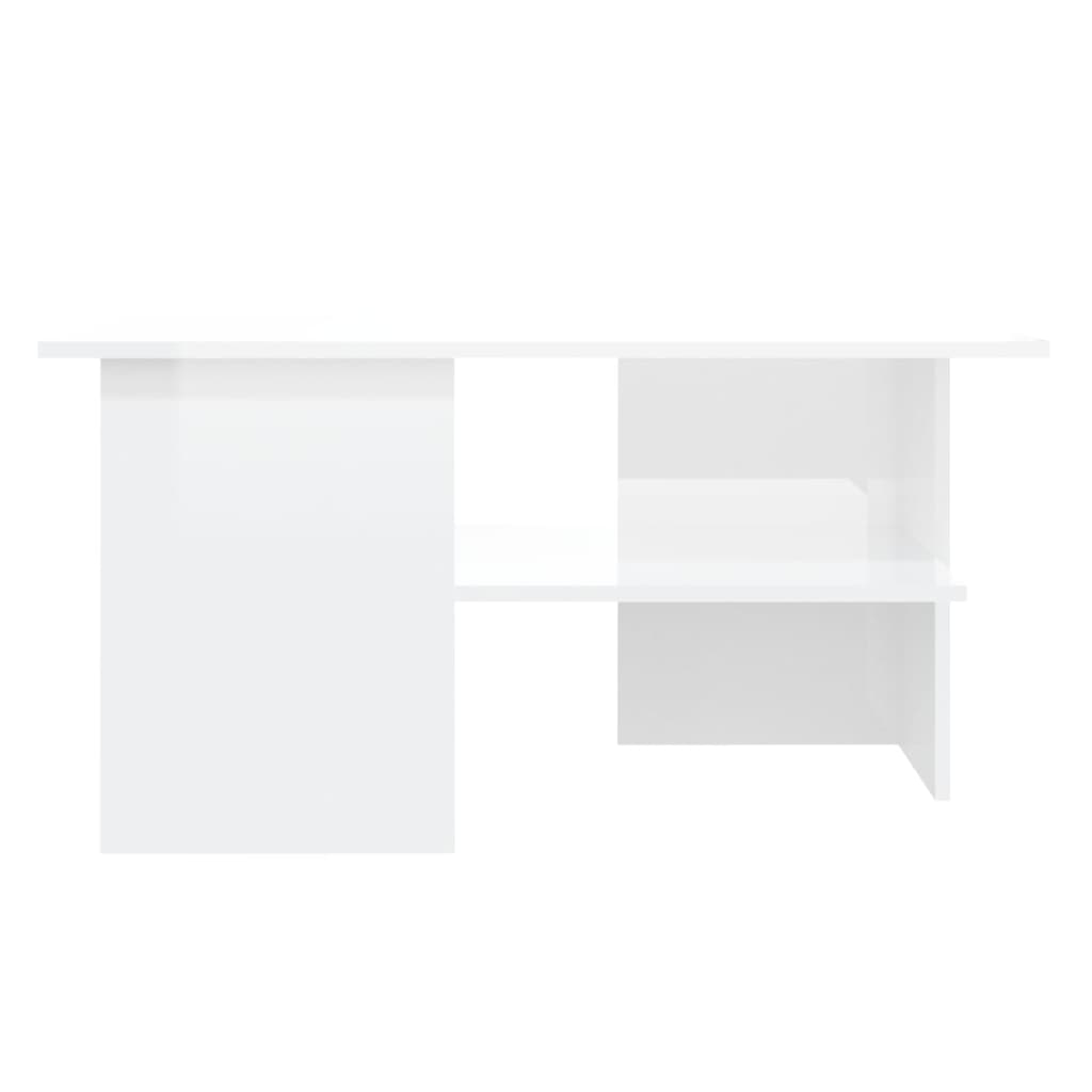 vidaXL Salongbord høyglans hvit 90x60x46,5 cm sponplate