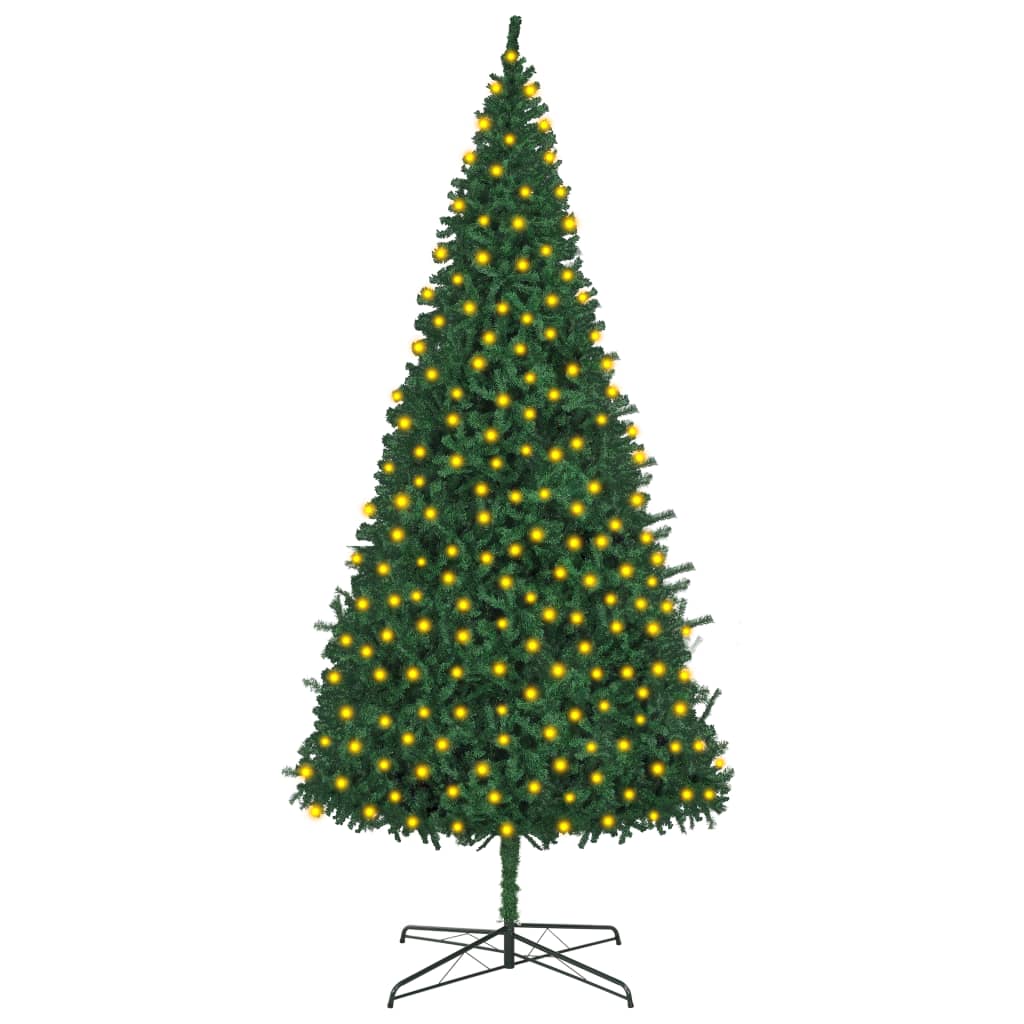 vidaXL Forhåndsbelyst kunstig juletre 400 cm grønn