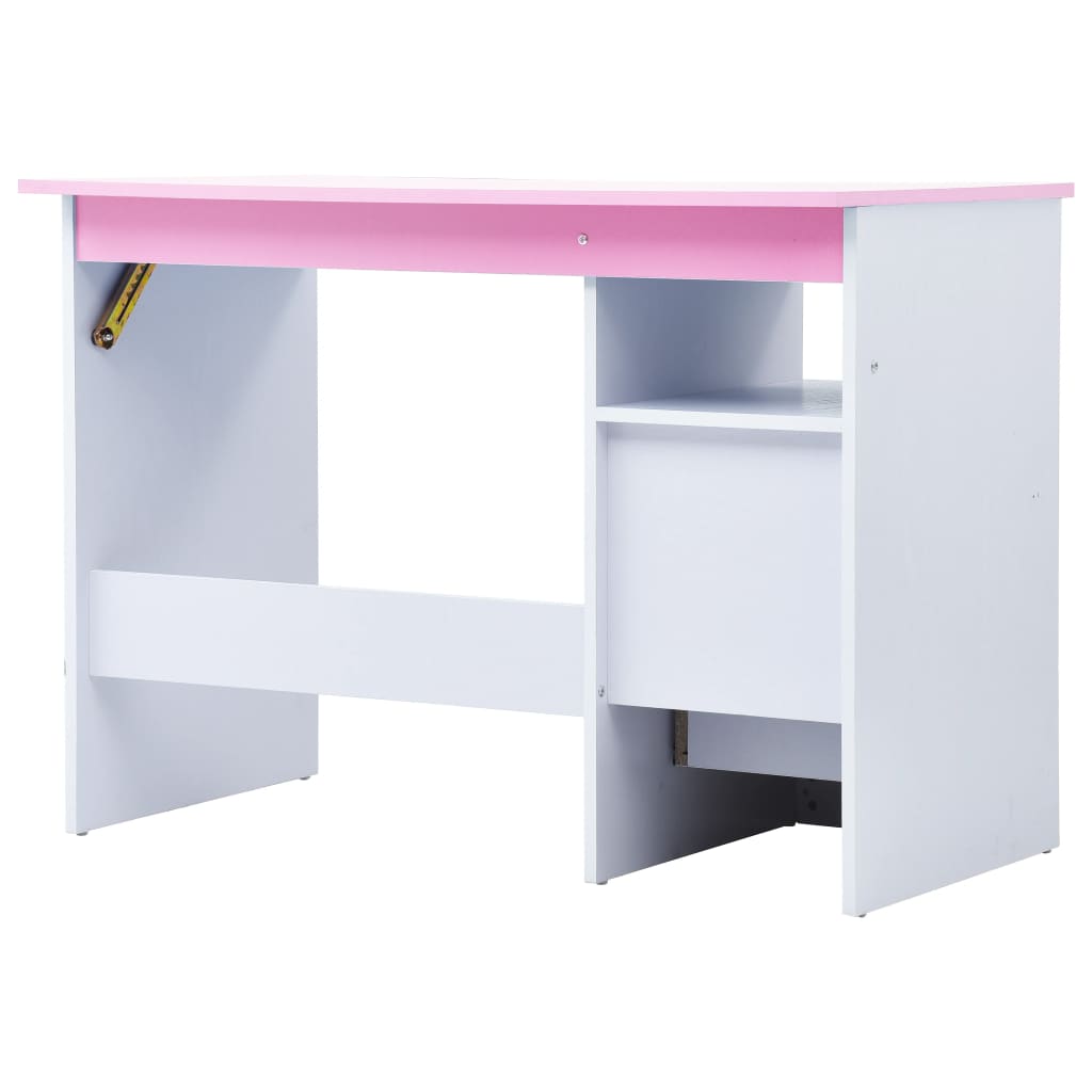 vidaXL Tegnebord for barn vippbart rosa og hvit