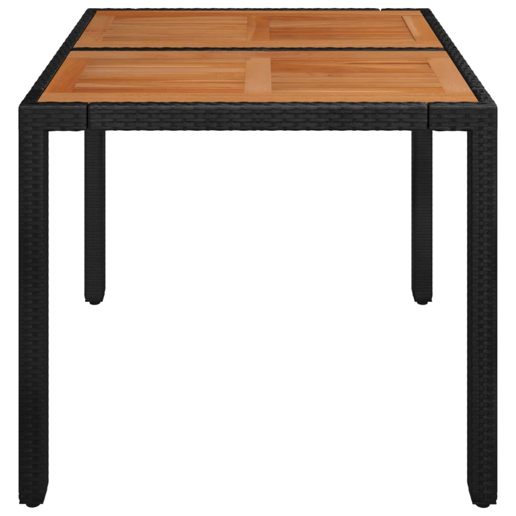 vidaXL Hagebord med treplate svart 90x90x75 cm polyrotting