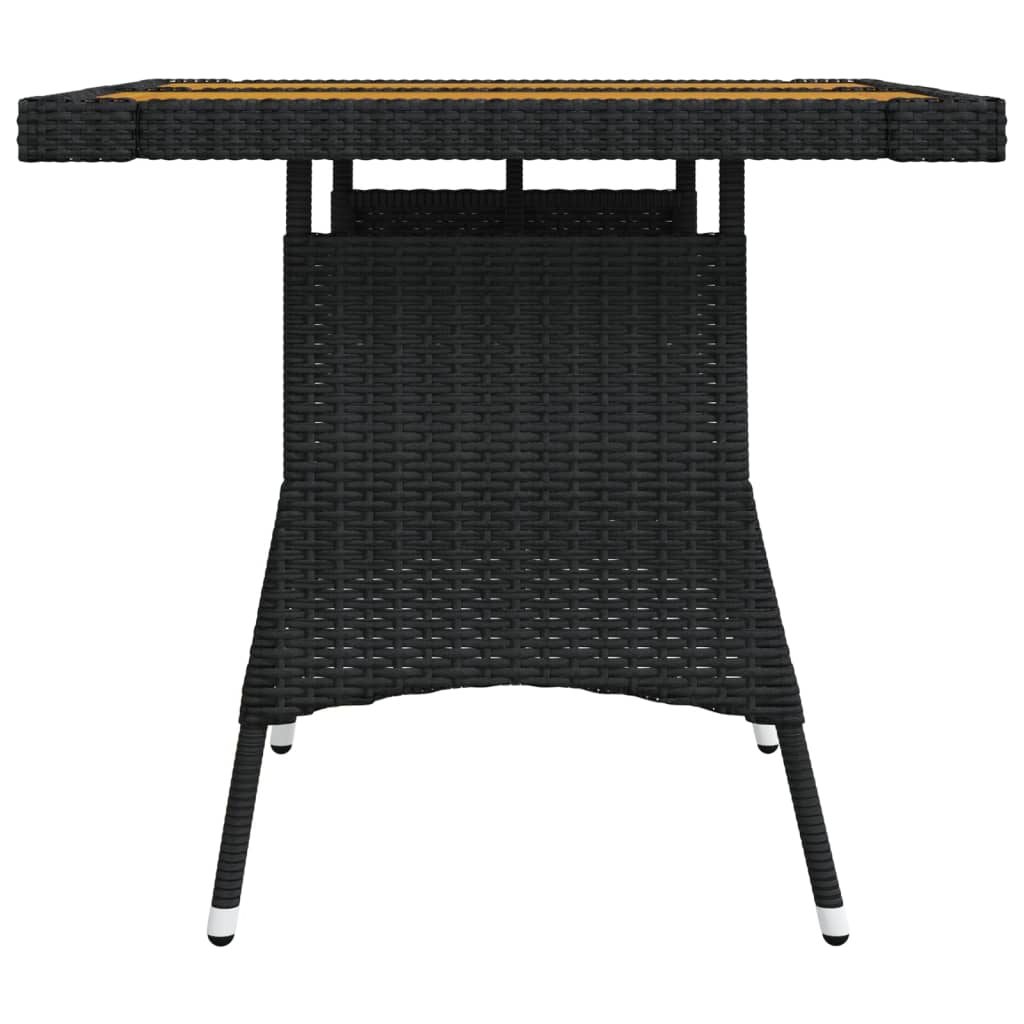 vidaXL Hagebord svart 70x70x72 cm polyrotting og heltre akasie